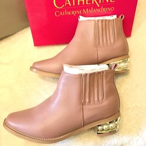 Catherine Malandrino Blush Leather Booties